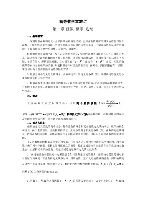 高等数学重难点