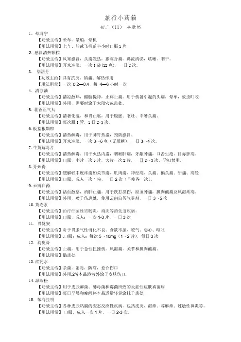 旅行小药箱
