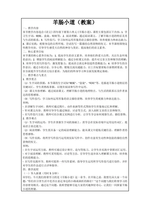 羊肠小道(教案)