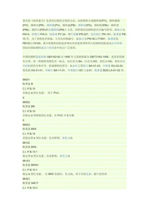 《染料索引》
