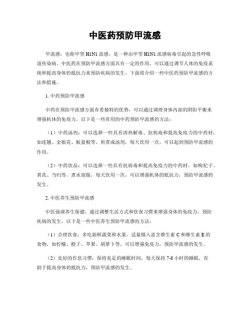 中医药预防甲流感