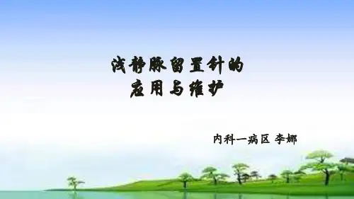 浅静脉留置针的应用与维护 PPT课件