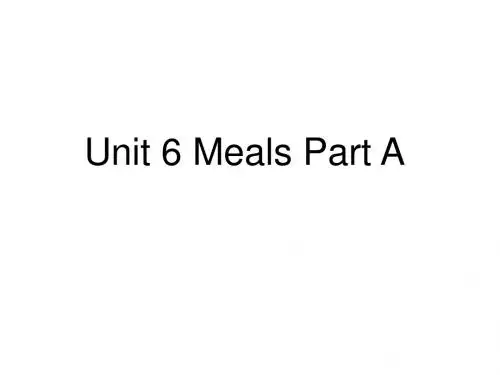 四年级英语上册Unit6MealsPartA课件1(新版)闽教版