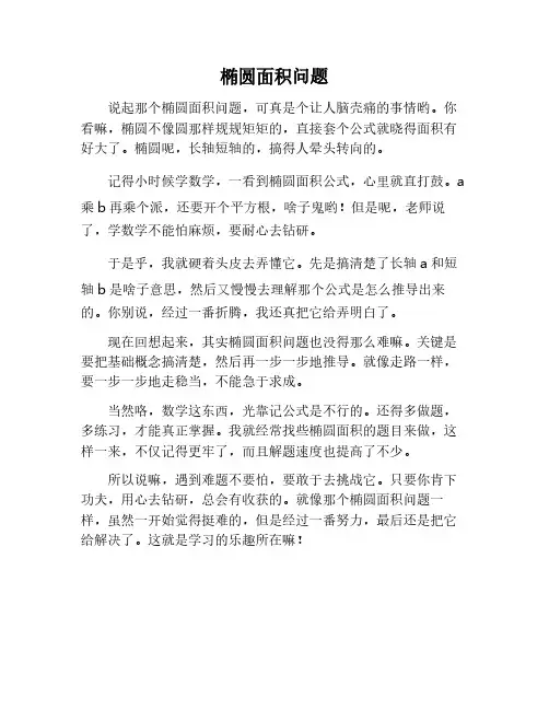 椭圆中面积问题