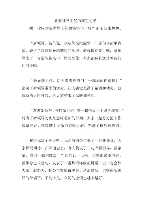 欢迎领导上任的简短句子