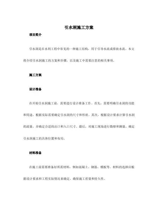 引水洞施工方案