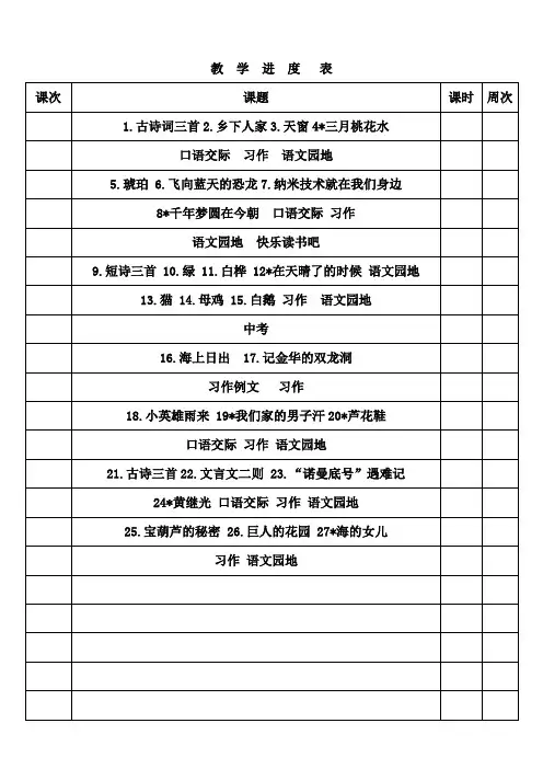 四年级人教版语文下册第一课古诗三首教案