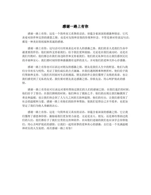 感谢一路上有你