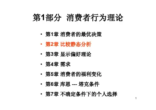 北大高微讲义第2章 比较静态分析