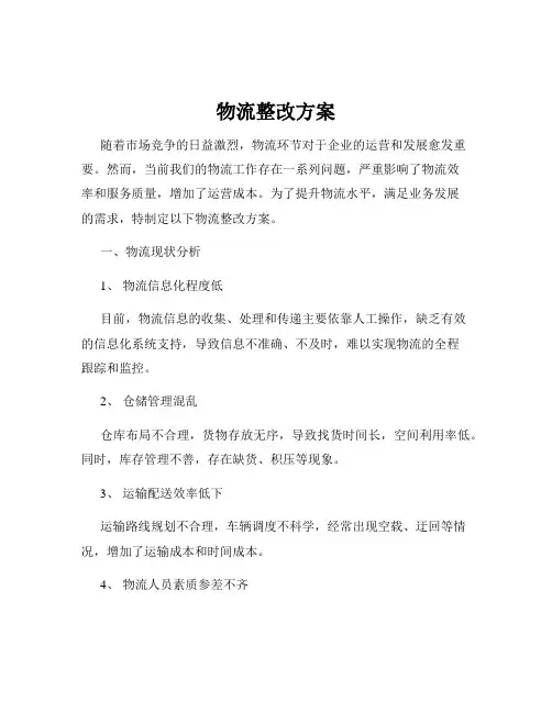 物流整改方案 2