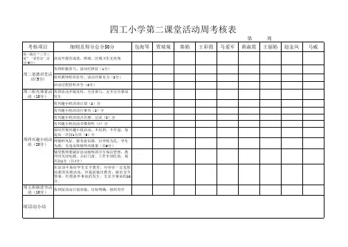 第二课堂考核细则