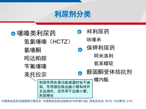 噻嗪类利尿剂应用进展李悦5ppt课件共71页文档