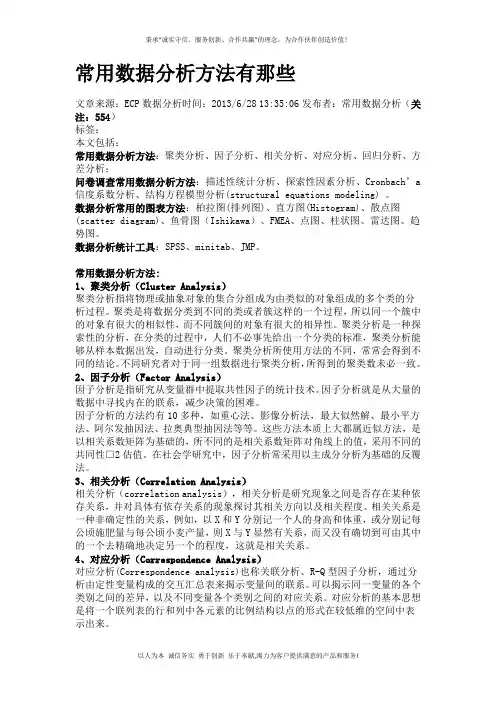 常用数据分析方法有那些