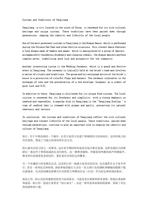 阳江的习俗作文