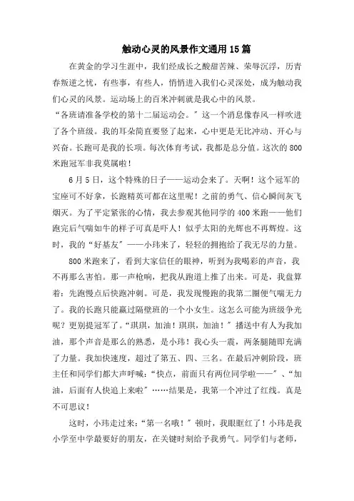 触动心灵的风景作文通用15篇精编
