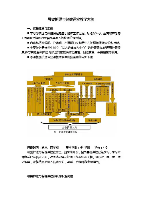 母婴护理与保健课堂教学大纲
