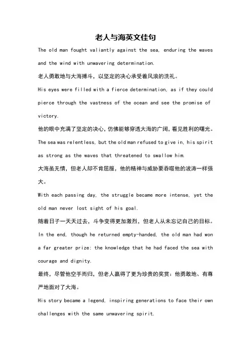 老人与海英文佳句