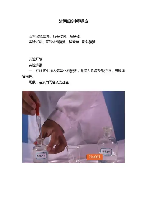 酸和碱的中和反应