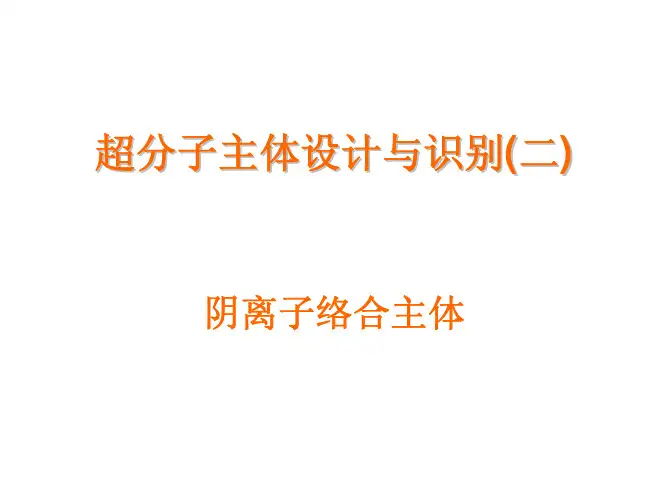 超分子化学导论：阴离子主体设置