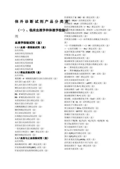 体外诊断试剂分类优选资料