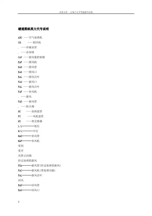 暖通代号