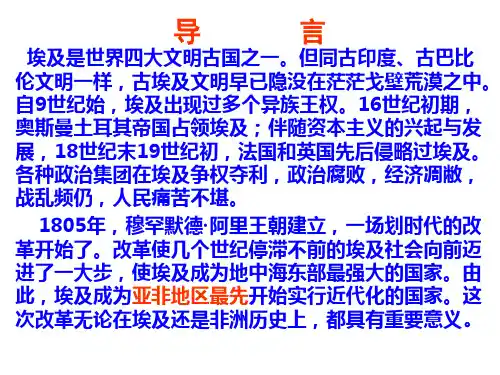 18世纪末19世纪初的埃及和穆罕默德·阿里改革的主要内容教学课件
