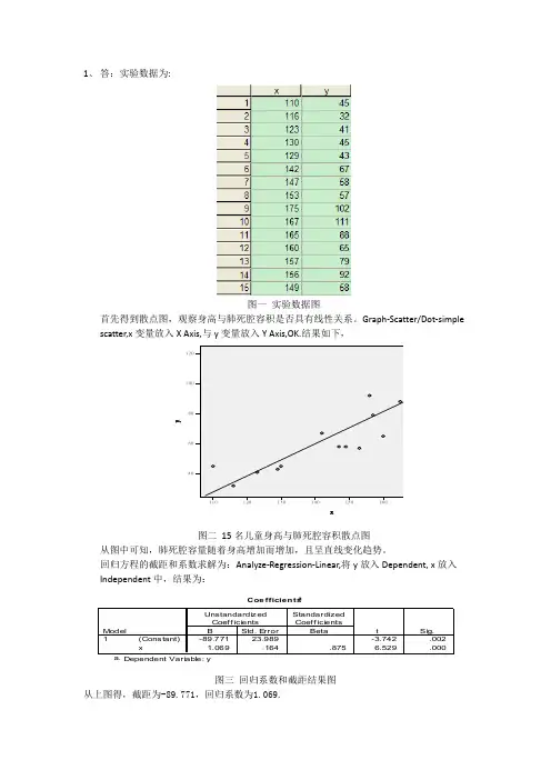 医学统计学简单线性回归和线性相关