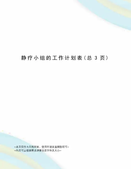 静疗小组的工作计划表
