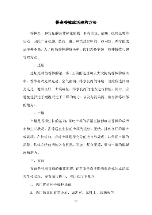 提高香樟成活率的方法