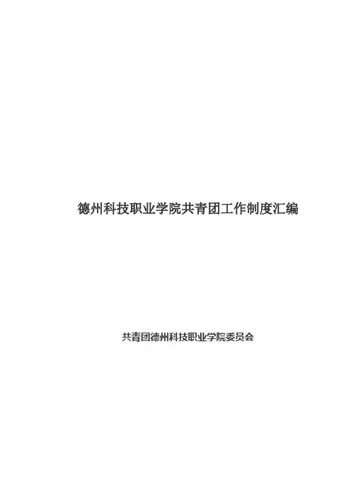 共青团工作制度汇编