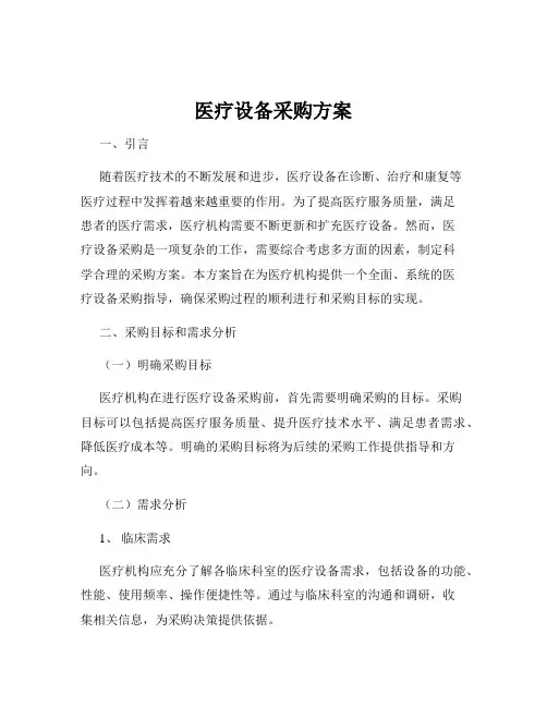 医疗设备采购方案