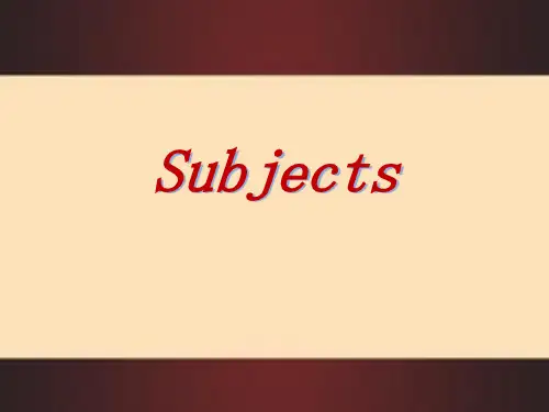 《Subjects》PPT