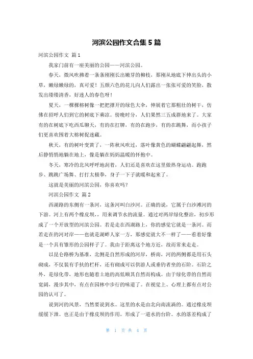 河滨公园作文合集5篇
