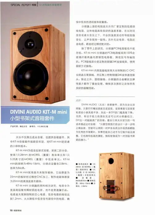 DIVINI AUDIO KIT-M mini小型书架式音箱套件