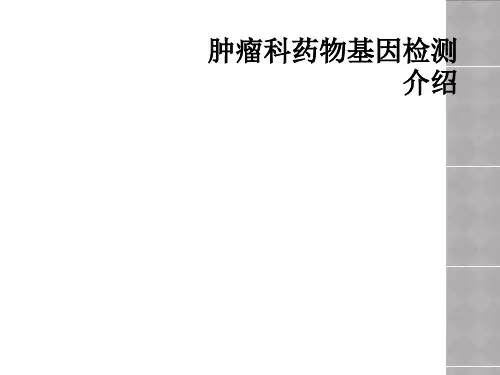 肿瘤科药物基因检测介绍