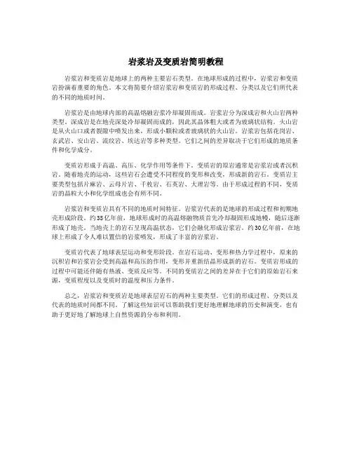 岩浆岩及变质岩简明教程