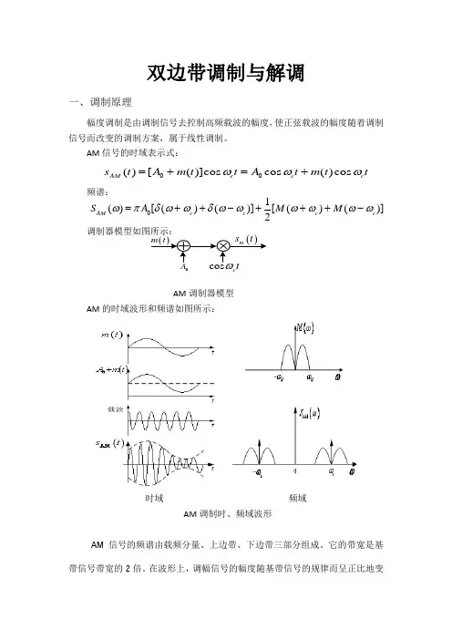 matlab课程设计——DSB调制