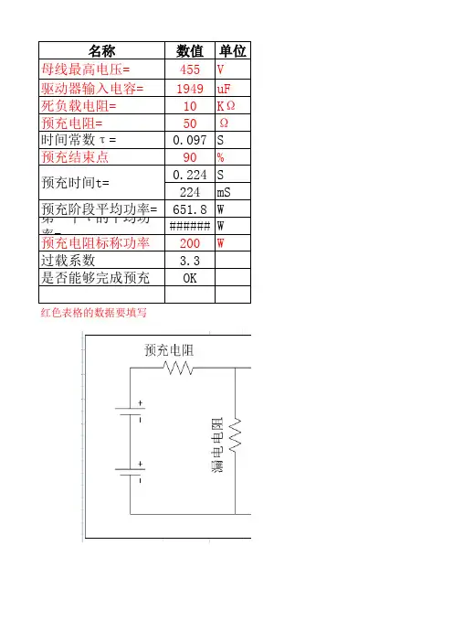 电动汽车高压箱预充电阻计算