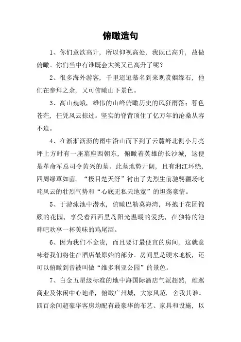 俯瞰造句_精品文档