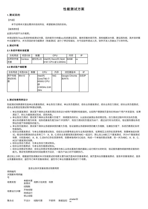 性能测试方案