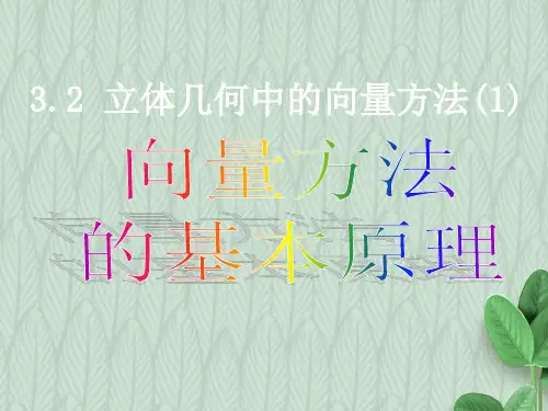2019-2020学年度最新高中数学人教A版选修2-1课件：3.2立体几何中的向量方法课件(21张)-优质PPT课件
