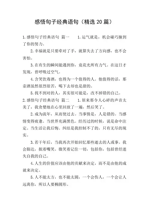 感悟句子经典语句(精选20篇)