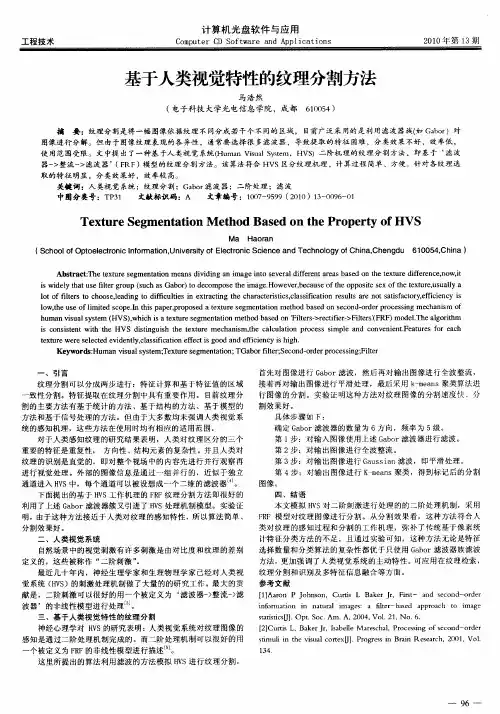 基于人类视觉特性的纹理分割方法