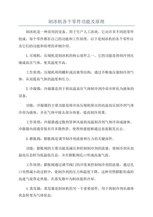 制冰机各个零件功能及原理