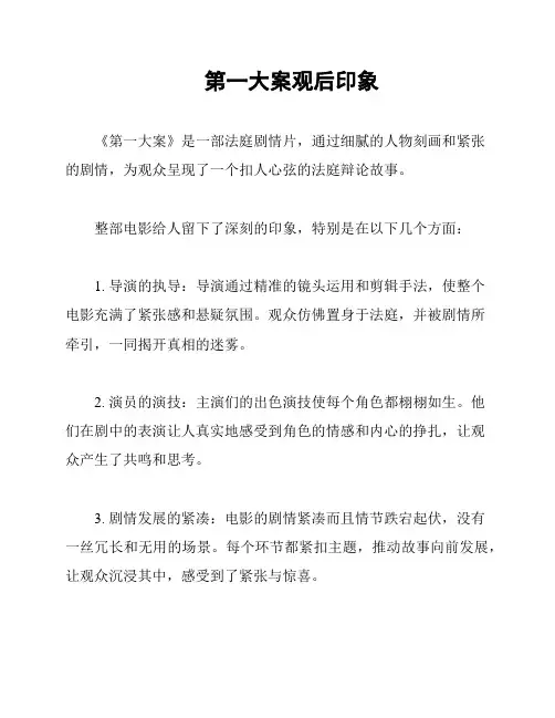第一大案观后印象