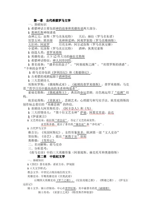 外国文学知识点