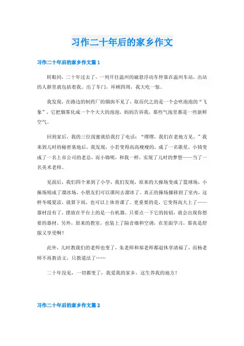 习作二十年后的家乡作文