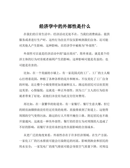 经济学中的外部性是什么