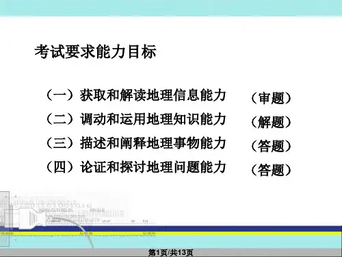 高三地理试卷讲评PPT课件