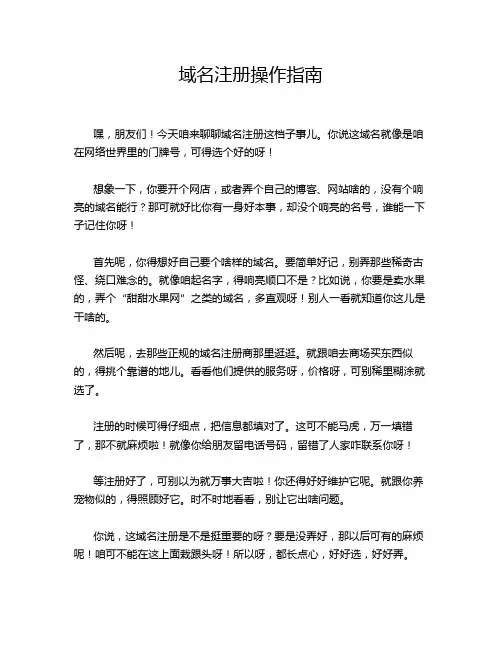 域名注册操作指南
